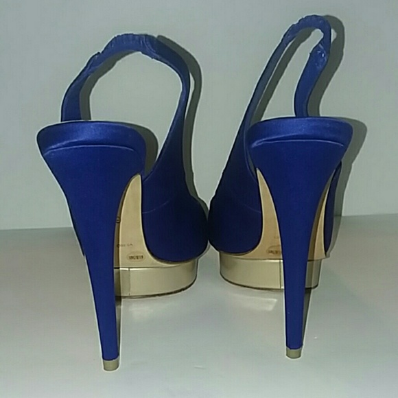 6.5B nwob BCBG slingback Blue Heels - Picture 3 of 5